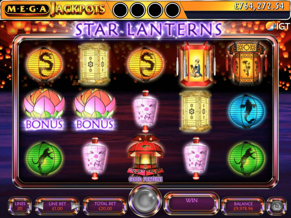 Mega Jackpots Star Lanterns Screenshot
